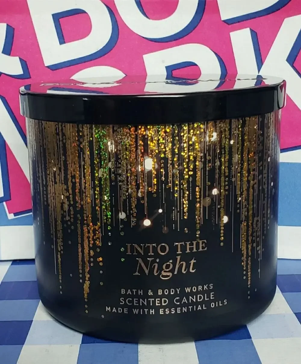 BBW Into The Night Original Black Label Large 3 Wick Candle Home Fragrance Decor
